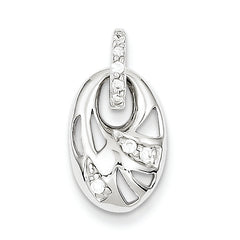 Sterling Silver Rhodium Plated CZ Pendant