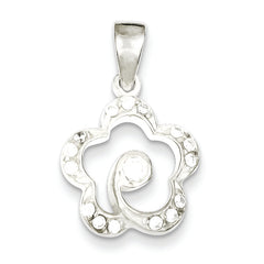 Sterling Silver CZ Flower Pendant