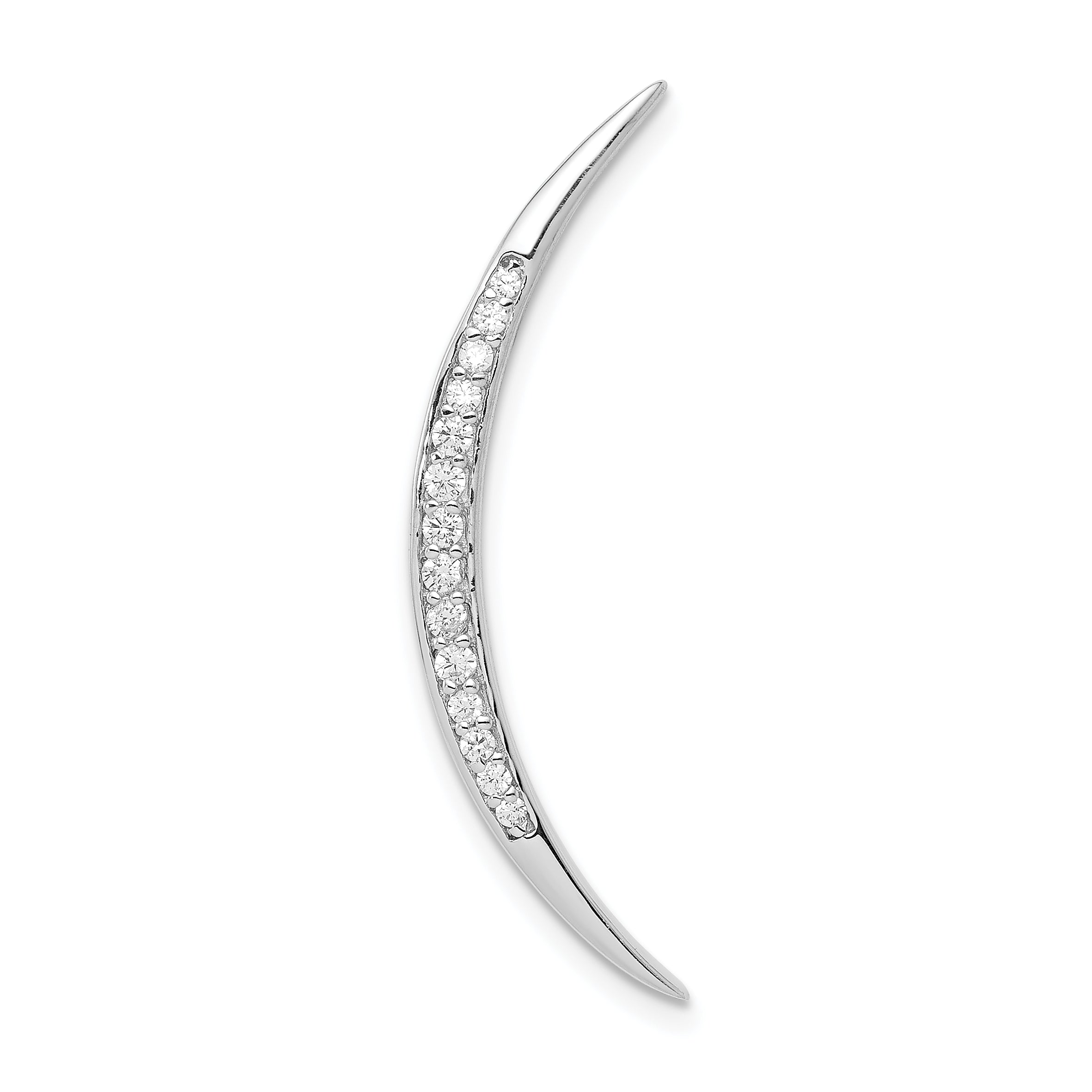 Sterling Silver Rhodium-plated CZ Moon Pendant Main image