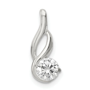 Cubic Zirconia Chain Slide Pendant in Sterling Silver, 16mm - Sophia Jewelers