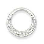Greek Circle Slide Pendant in Sterling Silver, 16mm - Sophia Jewelers