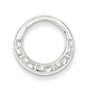 Greek Circle Slide Pendant in Sterling Silver, 16mm - Sophia Jewelers