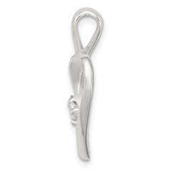 Sterling Silver CZ & Heart Pendant
