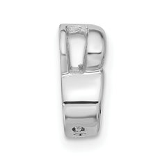 Sterling Silver Rhodium Plated CZ Heart Pendant Slide