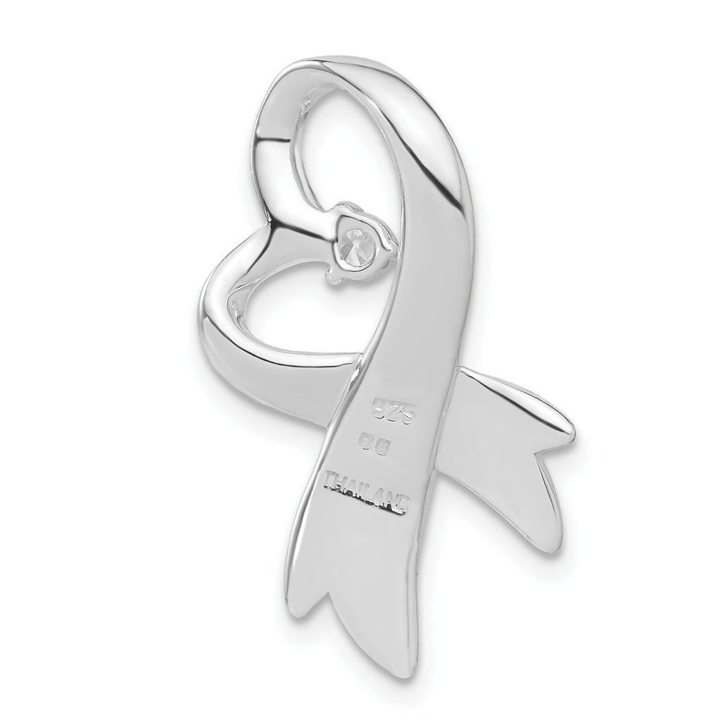 Sterling Silver CZ Heart Pendant