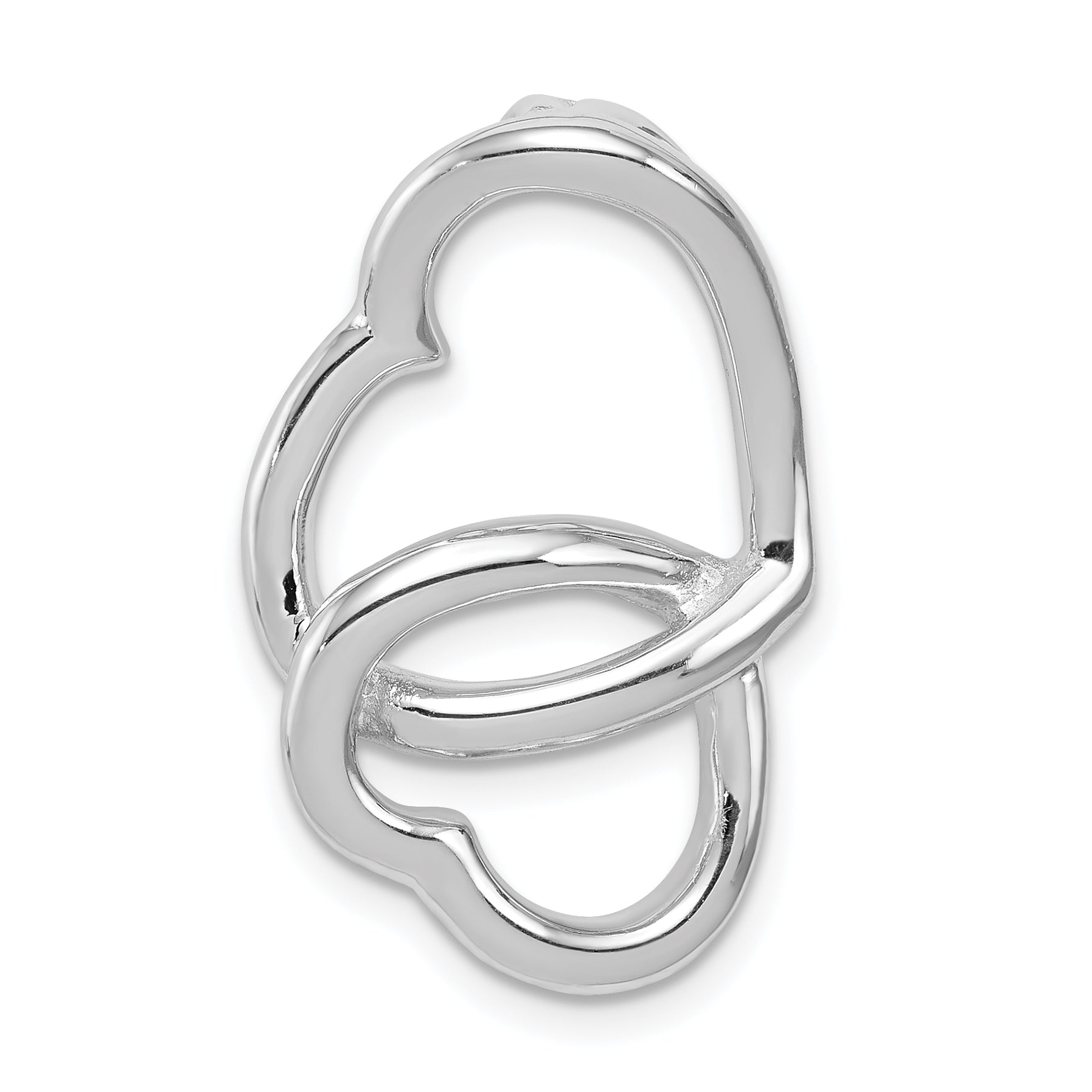 Sterling Silver Rhodium-plated Double Heart Slide Chain Slide Main image