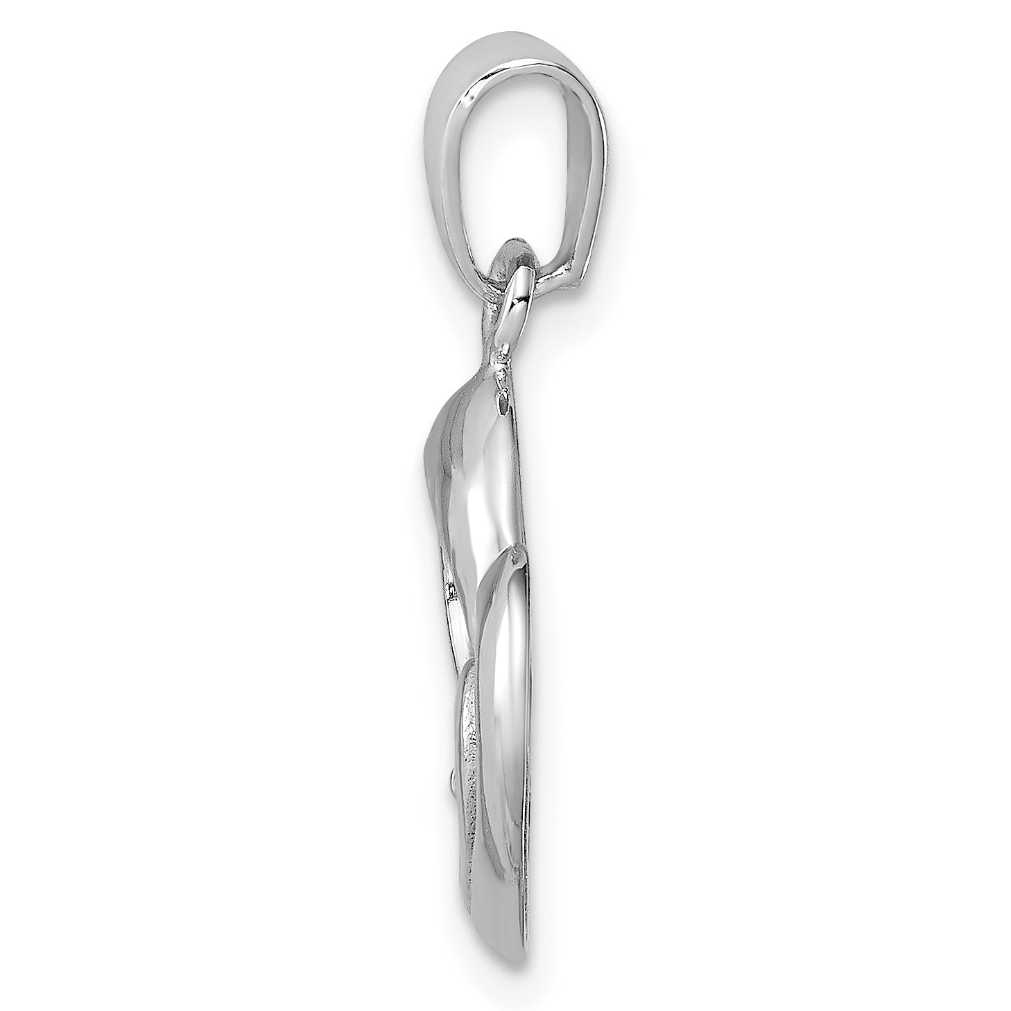 Sterling Silver Rhodium Plated CZ Heart Pendant Secondary image