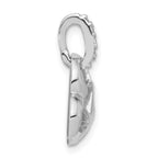 Sterling Silver Rhodium Plated CZ Heart Charm
