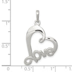 Sterling Silver Polished Love Heart Pendant