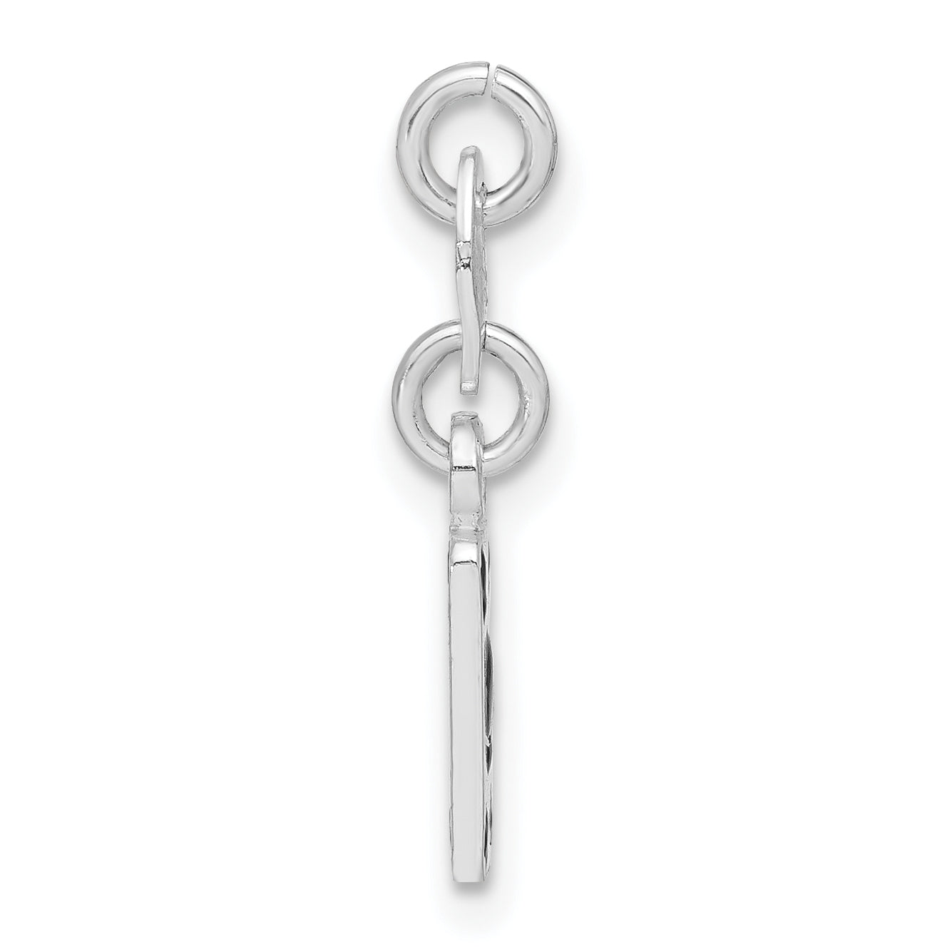 Sterling Silver Polished Enamel Card Charm
