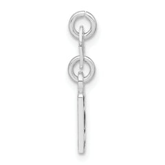 Sterling Silver Polished Enamel Card Charm
