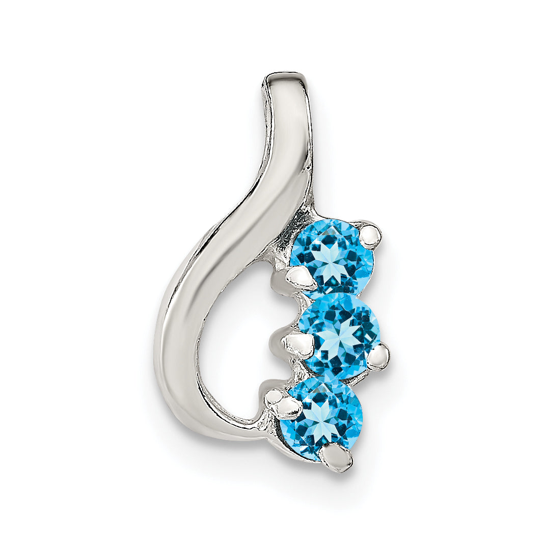 Sterling Silver Blue Topaz Chain Slide Pendant Main image