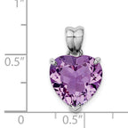 Sterling Silver Rhodium-plated Amethyst Pendant
