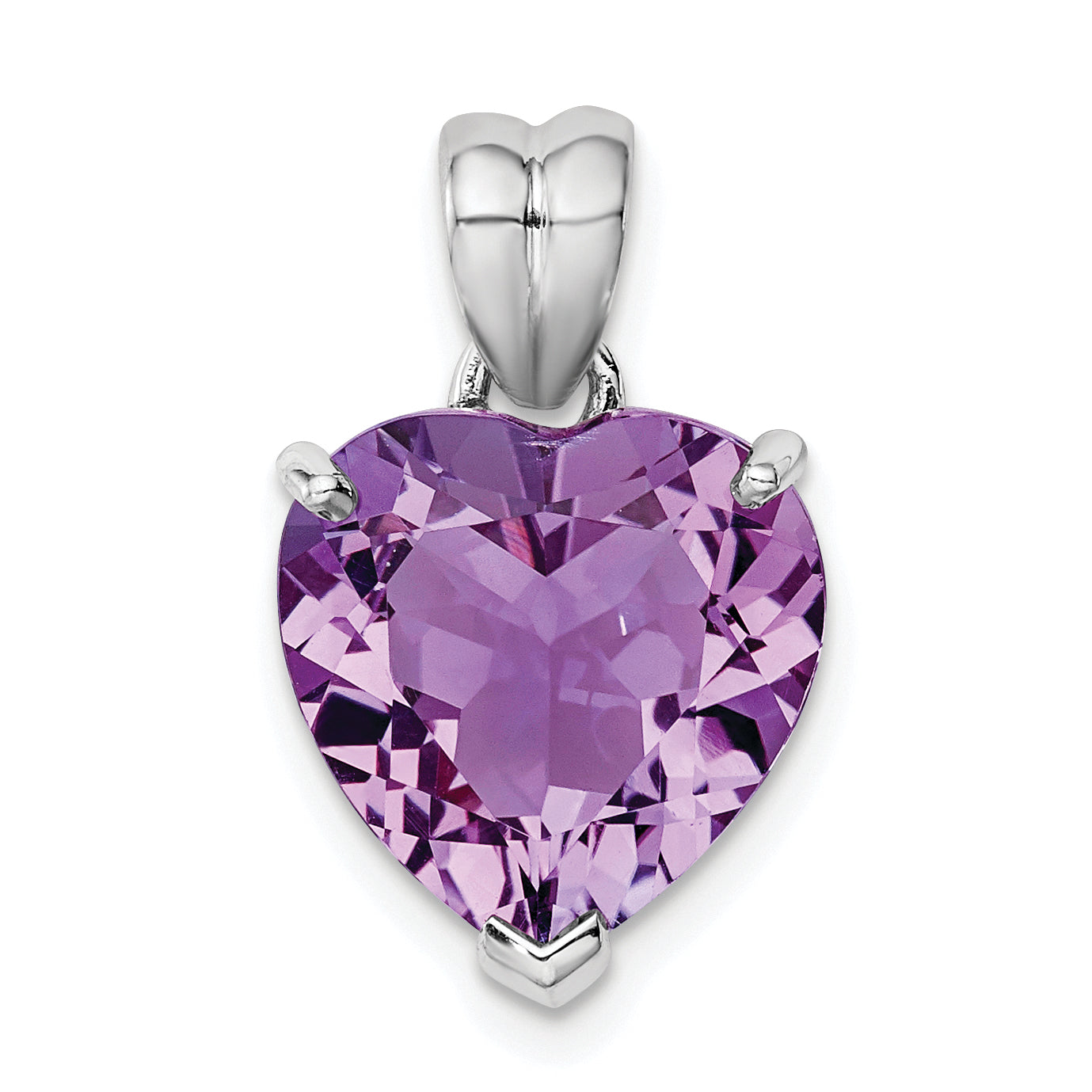 Sterling Silver Rhodium-plated Amethyst Pendant Main image