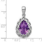 Sterling Silver Rhodium-plated Amethyst Pendant