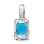 Sterling Silver Rhodium-plated Blue Topaz Pendant