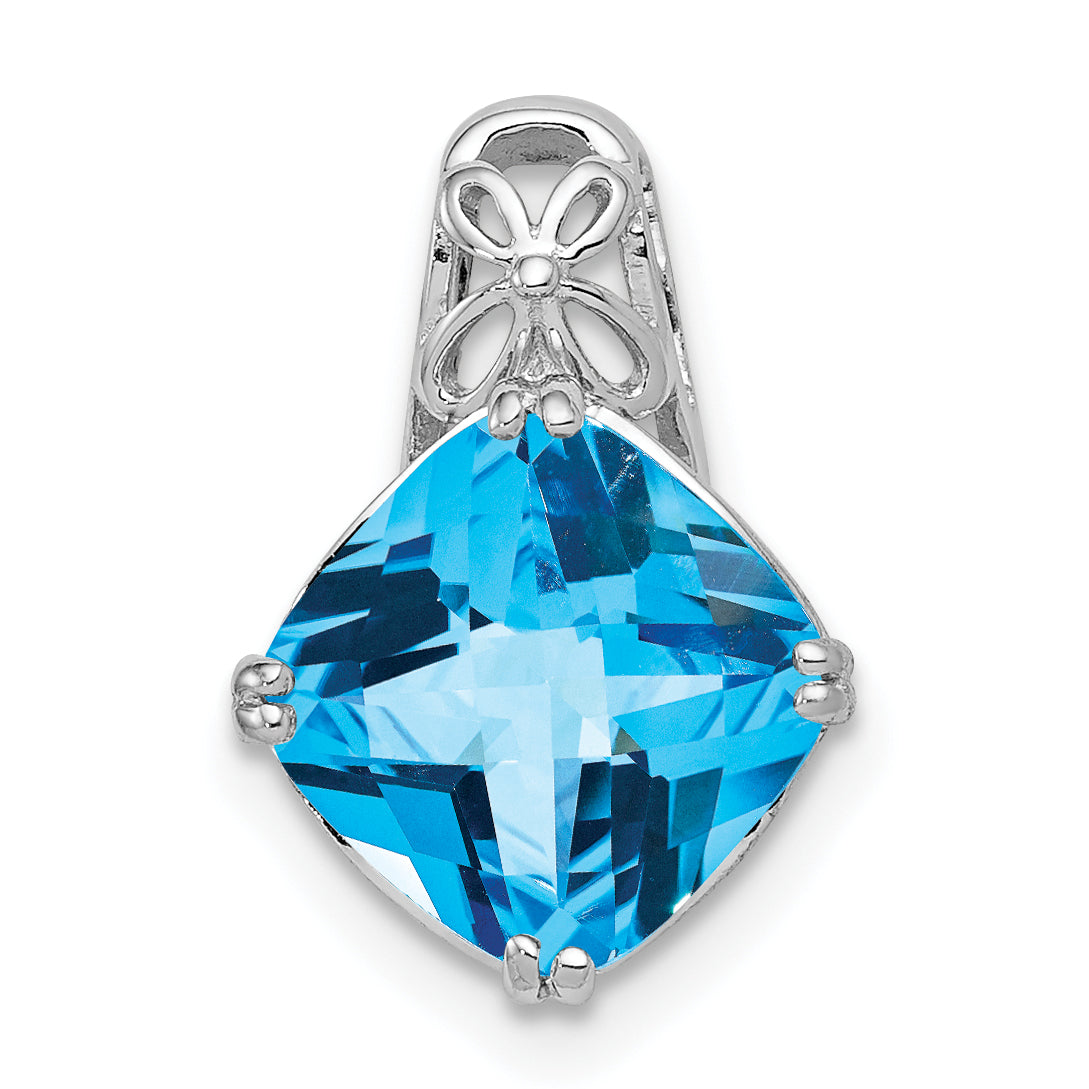 Sterling Silver Rhodium-plated Blue Topaz Pendant Main image