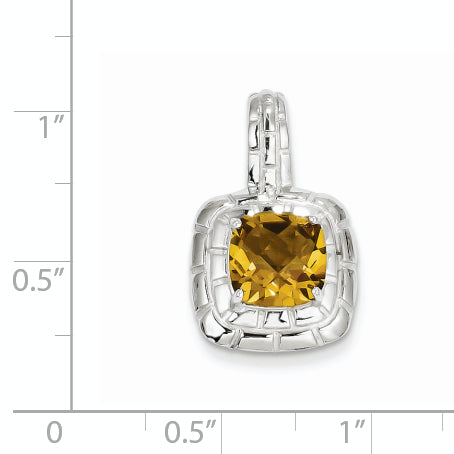 Sterling Silver Whiskey Quartz Pendant Secondary image
