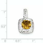 Sterling Silver Whiskey Quartz Pendant