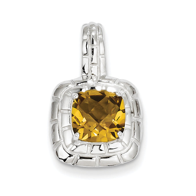 Sterling Silver Whiskey Quartz Pendant