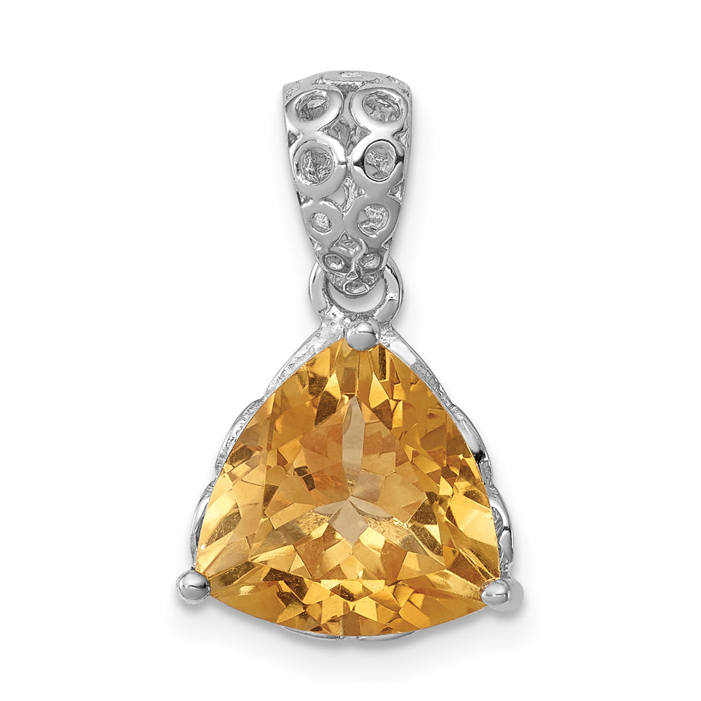 Sterling Silver Rhodium-plated Citrine Pendant Main image