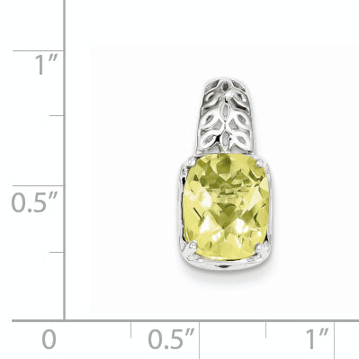 Sterling Silver Lemon Quartz Pendant Secondary image