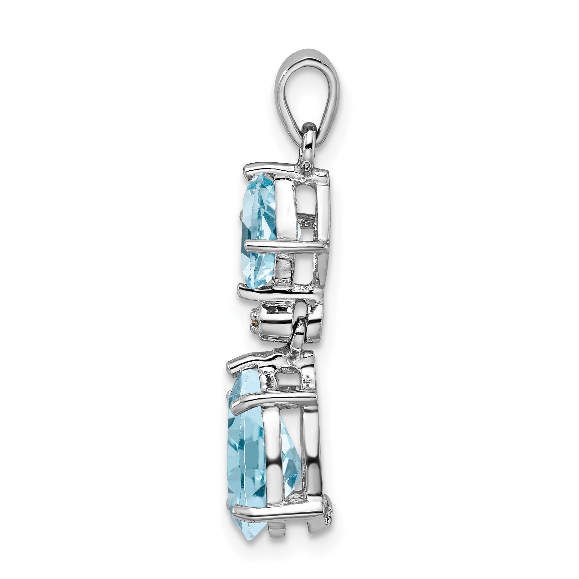 Sterling Silver Rhodium Plated Diamond & Light Swiss BT Pendant Secondary image