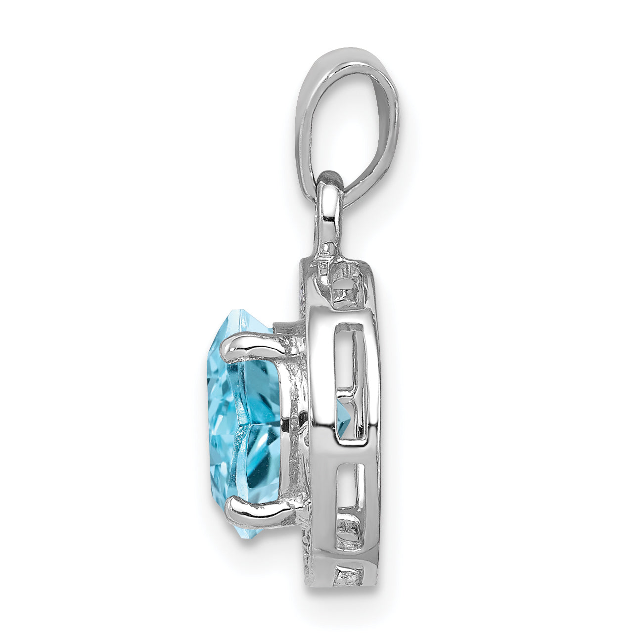 Sterling Silver Rhodium Plated Diamond & Light Swiss BT Pendant Secondary image