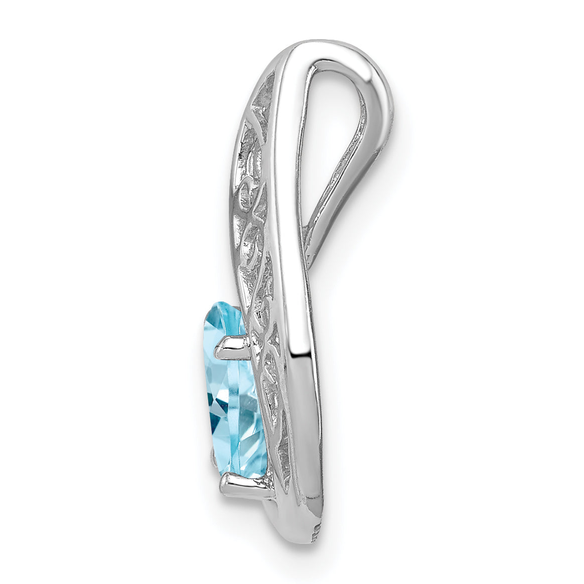 Sterling Silver Rhodium Plated Diamond and Light Swiss BT Pendant Secondary image