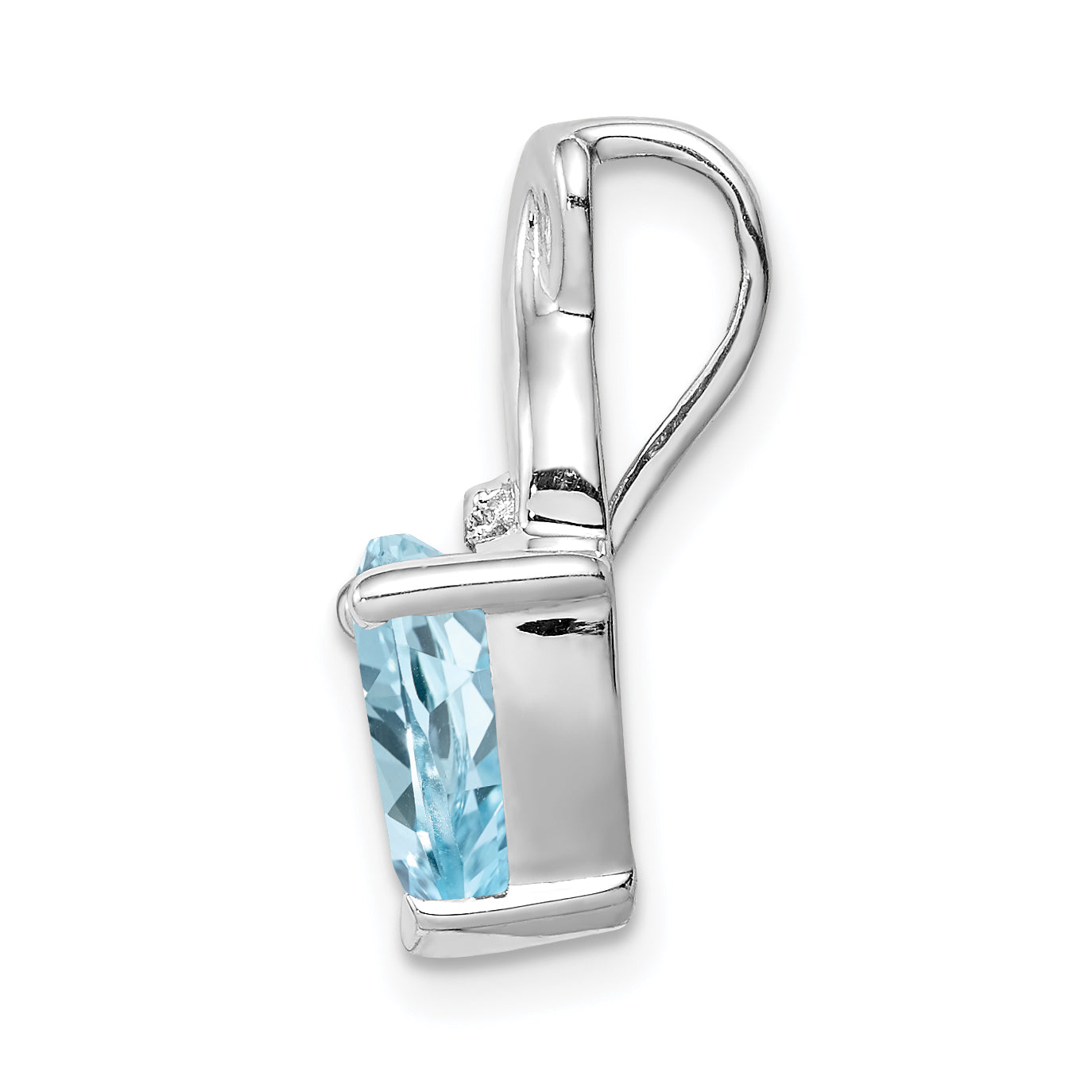 Sterling Silver Rhodium Plated Diamond & Lt Swiss BT Heart Pendant Secondary image
