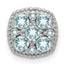 Sterling Silver Rhodium Plated Aquamarine Square Pendant Slide