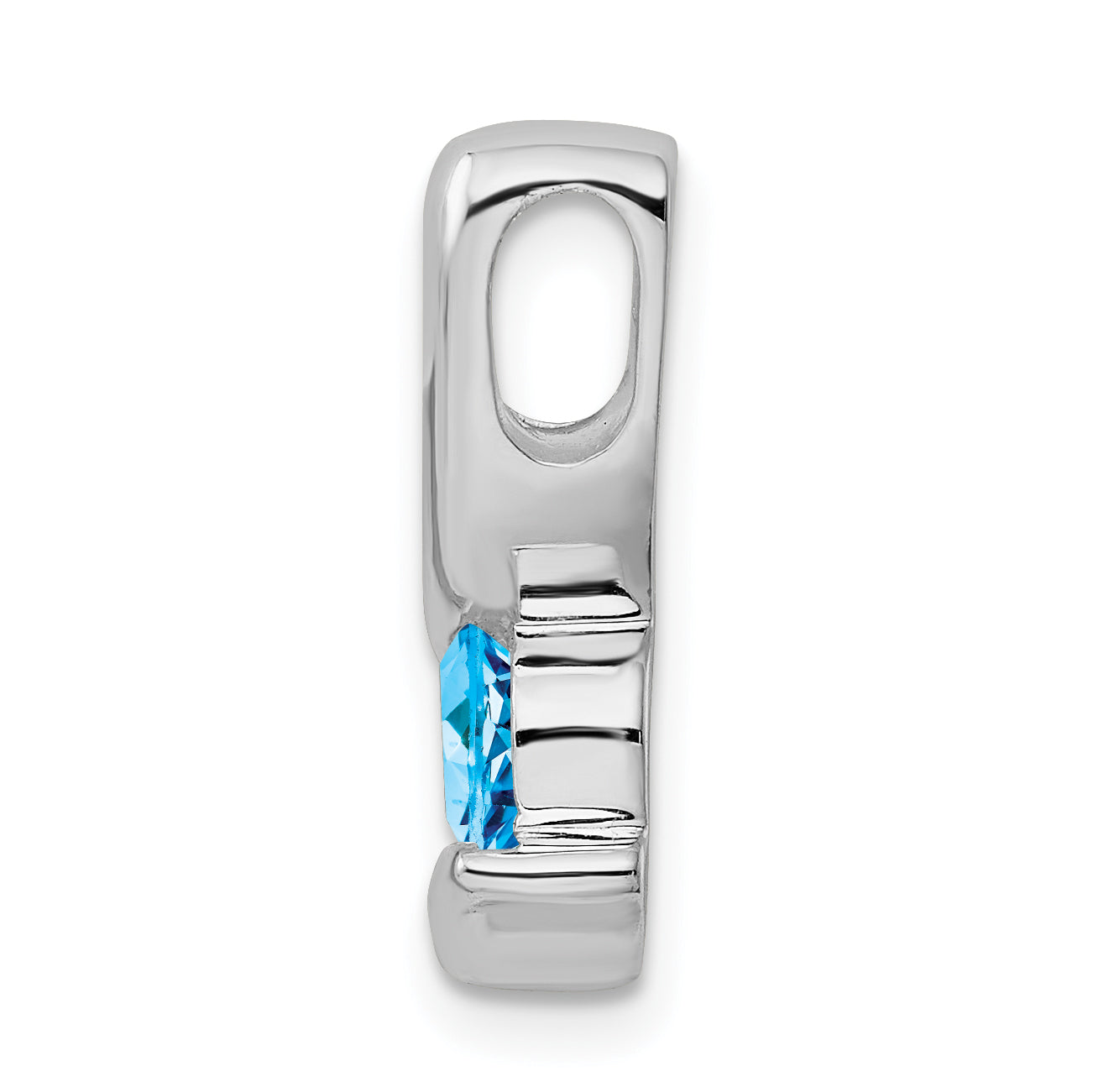 Sterling Silver Rhodium-plated Blue Topaz Pendant Secondary image