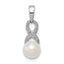 Sterling Silver Rhod Plated Diamond and FW Cultured Pearl Pendant