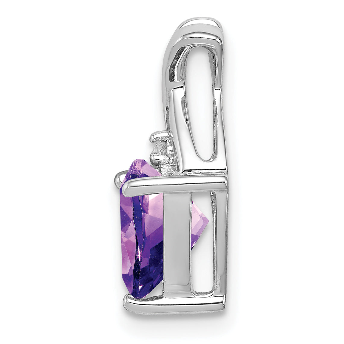 Sterling Silver Rhodium Plated Amethyst and White Topaz Pendant Secondary image