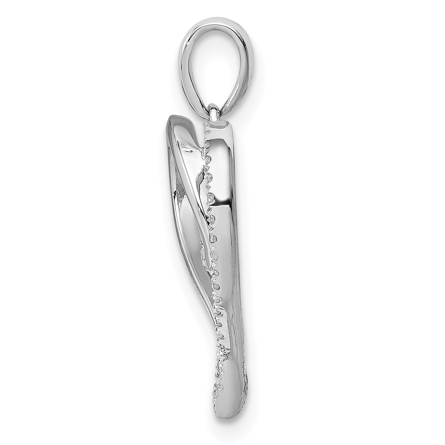 Sterling Silver Rhodium Diam. Heart Pendant Secondary image