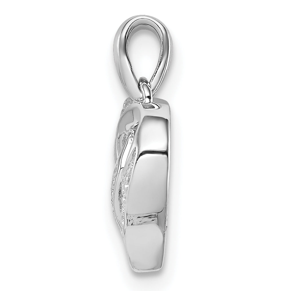 Sterling Silver Rhodium-Plated Diamond Heart Pendant Secondary image