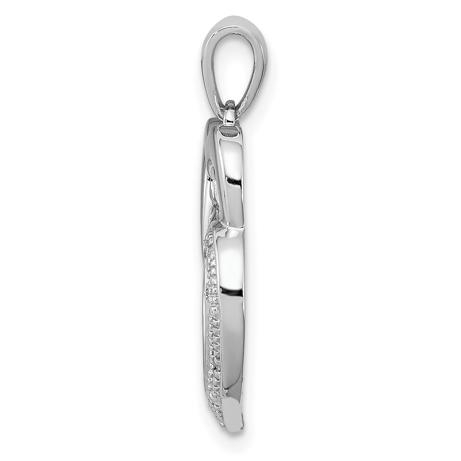 Sterling Silver Rhodium Plated Diamond Double Heart Pendant Secondary image