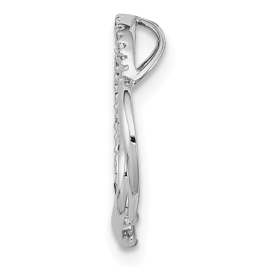 Sterling Silver Rhodium Plated Diamond Double Heart Pendant Secondary image