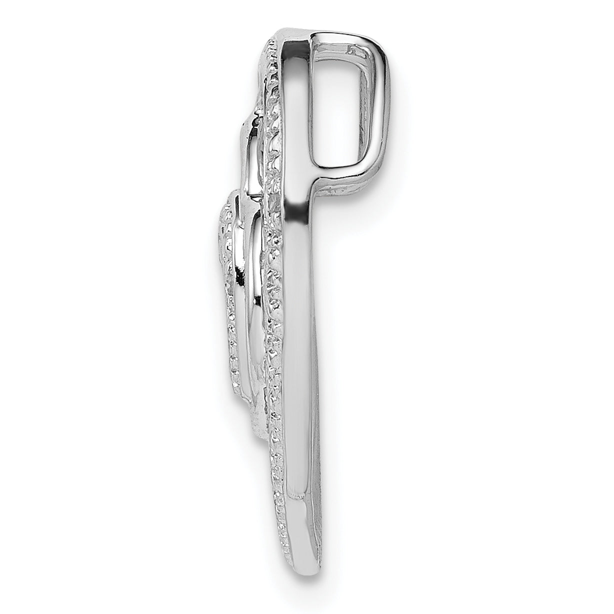 Sterling Silver Rhodium Plated Diamond Triple Heart Pendant Secondary image