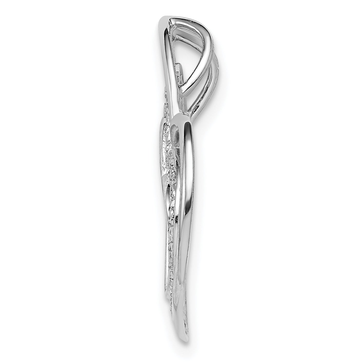 Sterling Silver Rhodium Plated Diamond Triple Heart Pendant Secondary image
