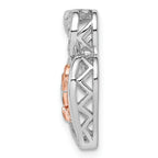 Sterling Silver Rhodium Diam.s Rose Gold Plated I HEART U Pendant