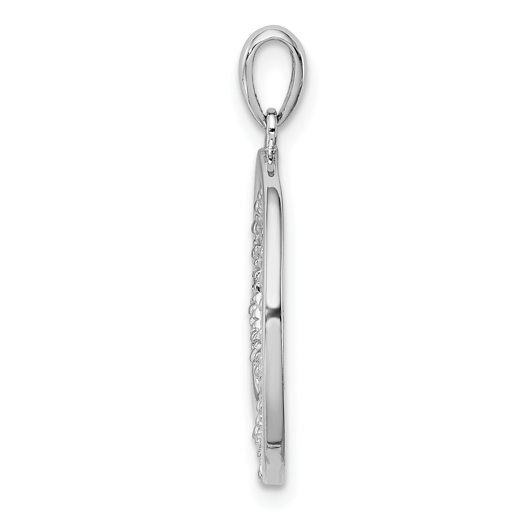 Sterling Silver Rhodium Plated Diamond Pendant Secondary image