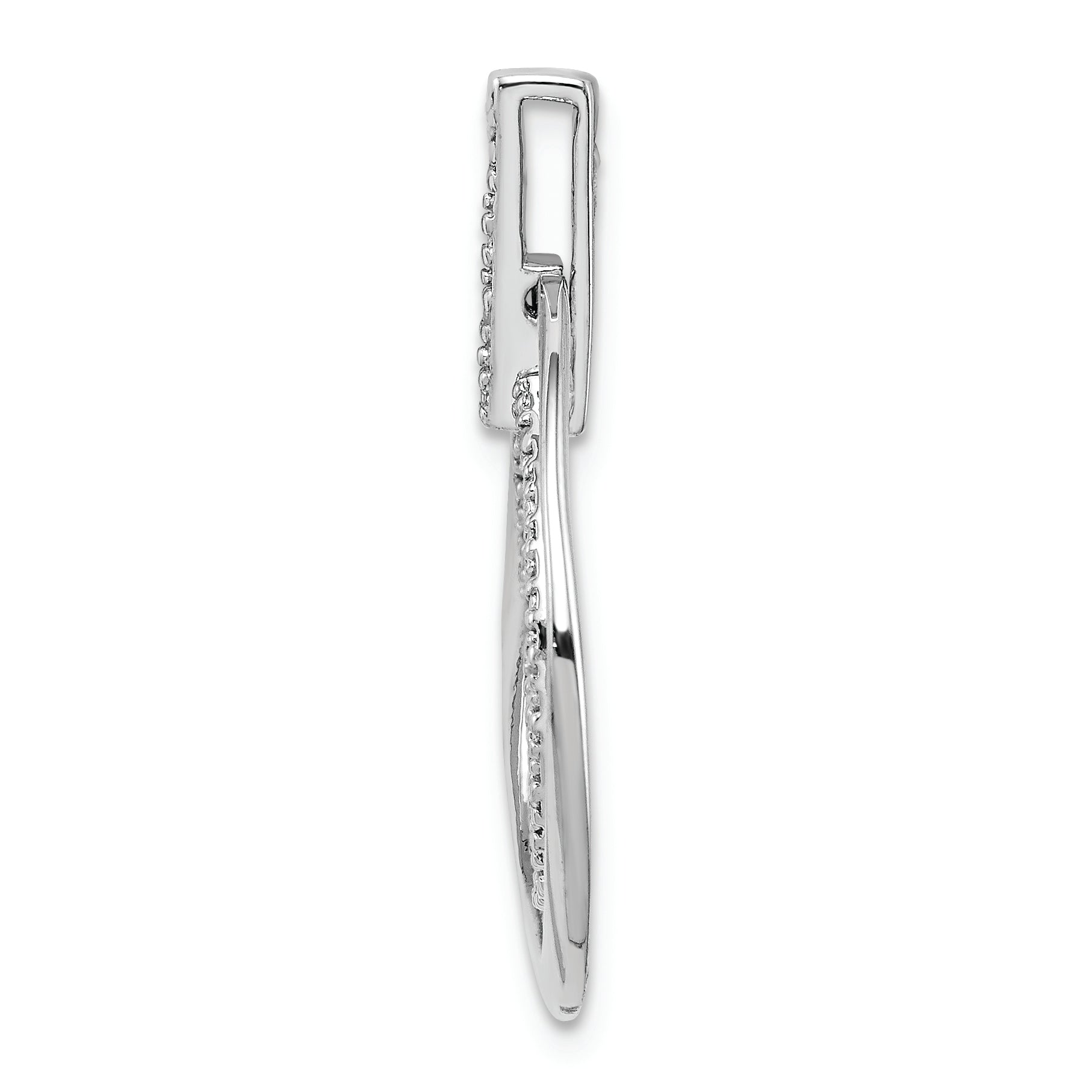 Sterling Silver Rhodium Plated Diamond Pendant Secondary image
