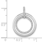 Sterling Silver Rhodium Plated Diamond Pendant