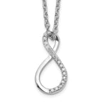 Sterling Silver Rhodium Plated Diamond Accent Infinity Necklace