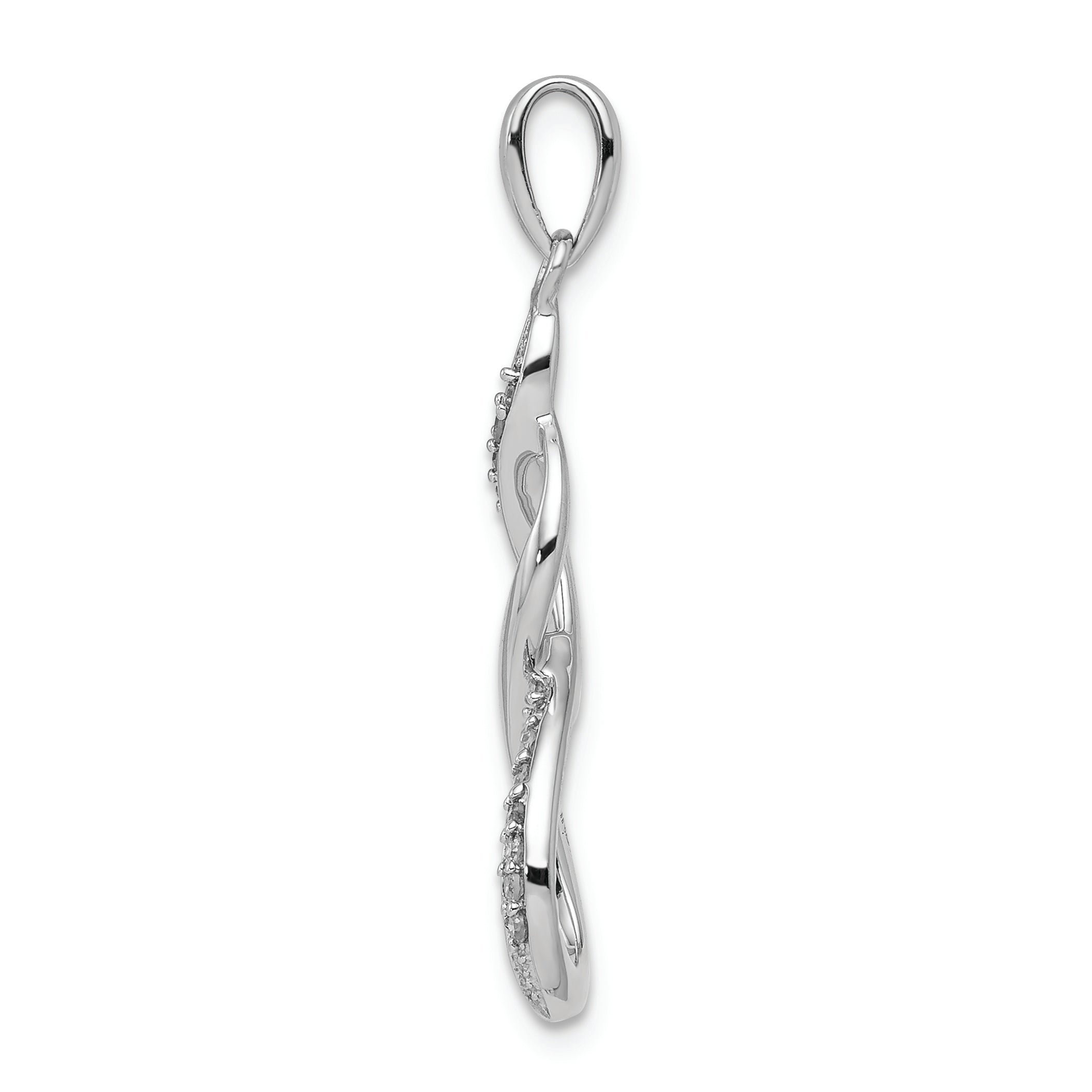 Sterling Silver Rhodium Diam. Figure 8 Pendant Secondary image