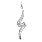 Sterling Silver Rhodium Plated Diamond Swirl Pendant