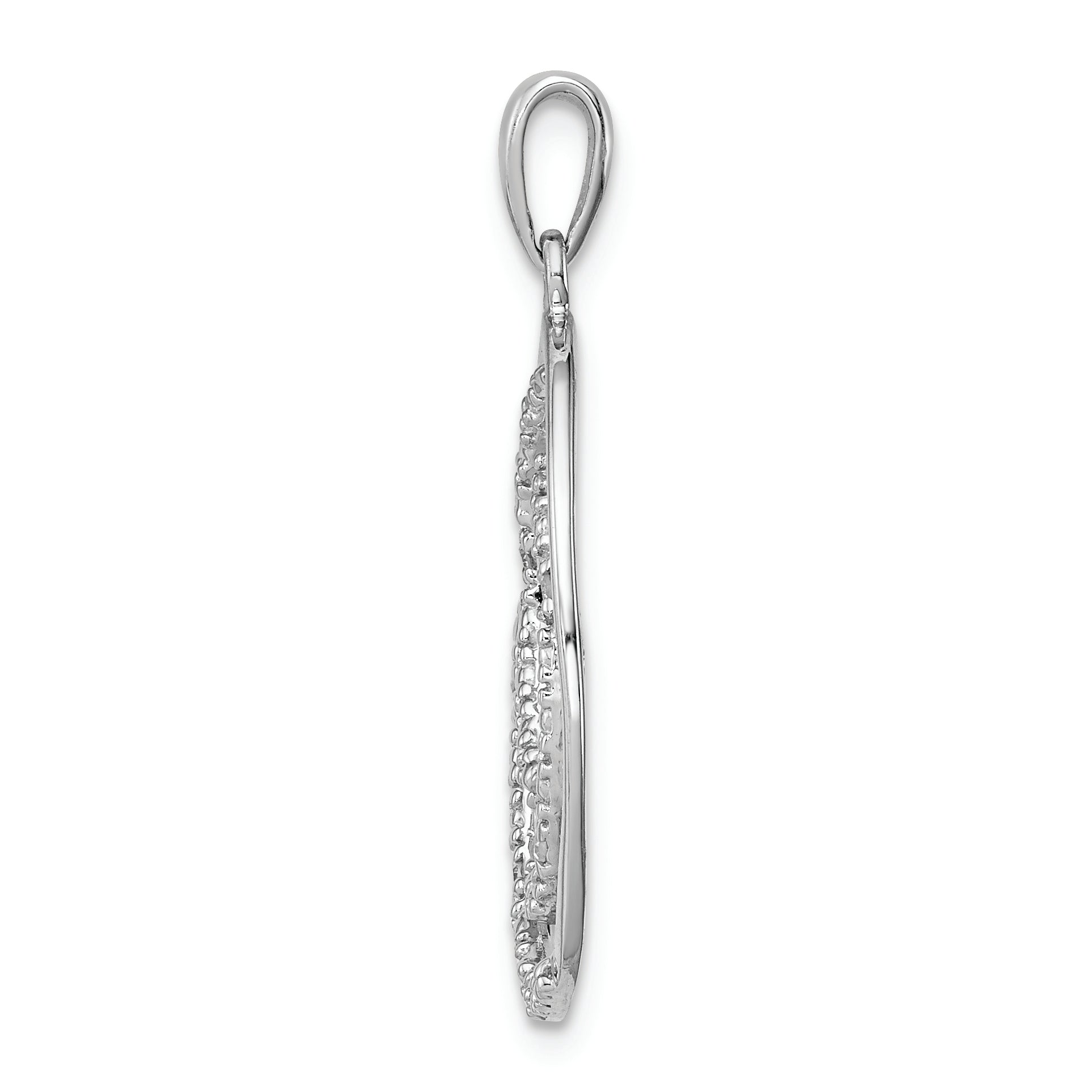 Sterling Silver Rhodium Plated Diamond Pendant Secondary image