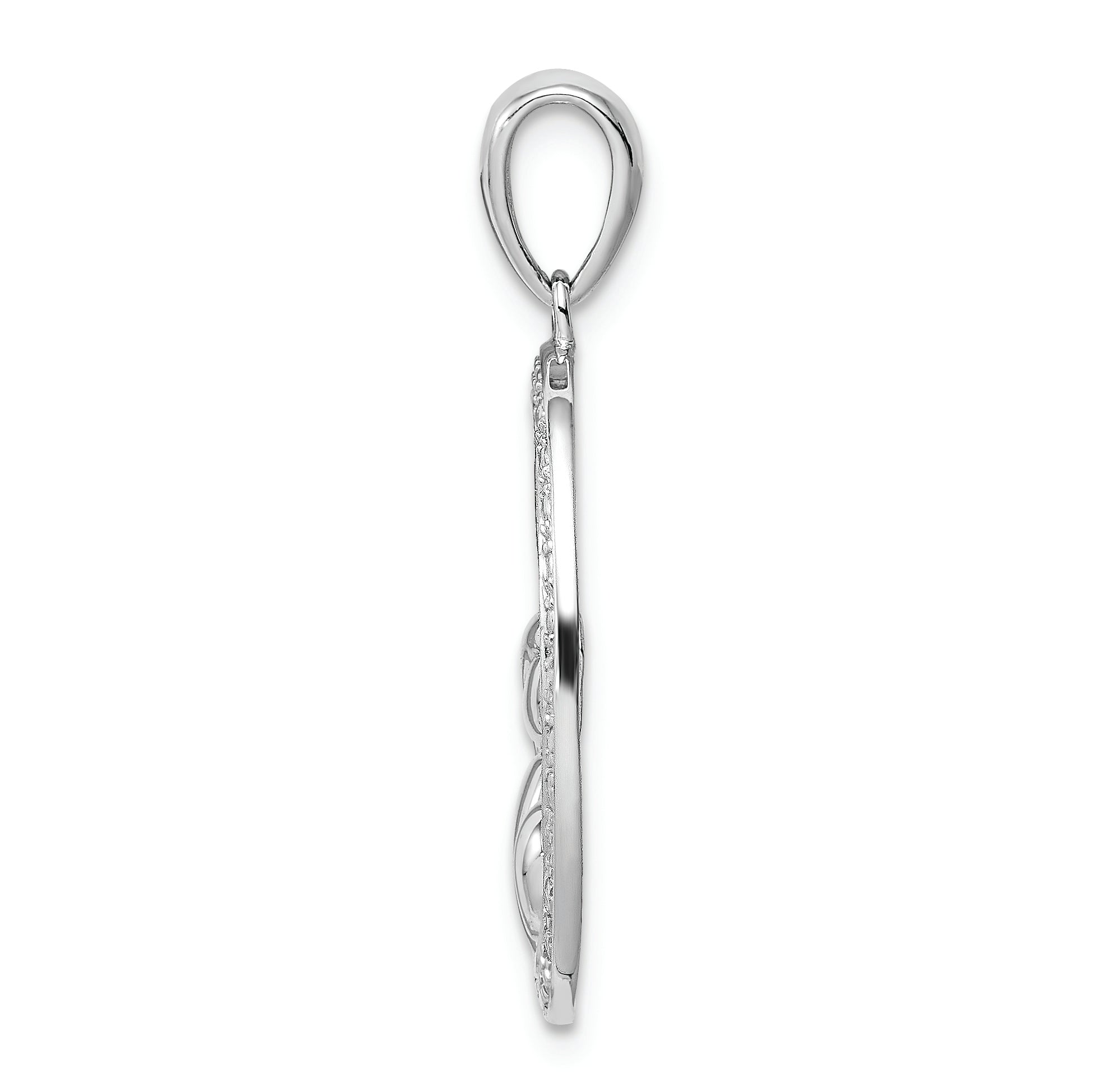 Sterling Silver Rhodium Plated Diamond Mother and Child Pendant Secondary image