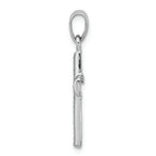 Sterling Silver Rhodium Plated Diamond Cross Pendant